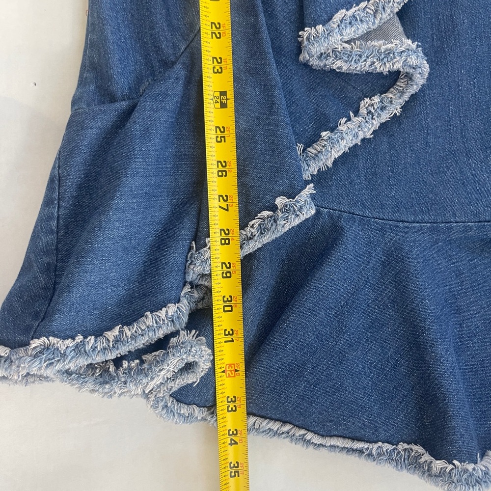 Blue Denim Ruffle Dress - Picture 9 of 9